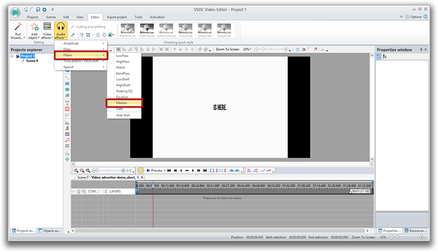 Median Denoise filter